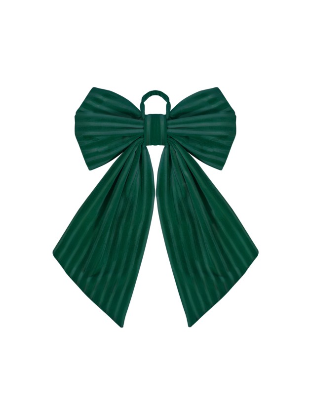 NOEUD VELOURS VERT TEXTURE 45CM X 4CM X 60CM