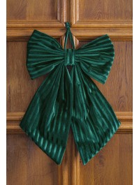 GREEN VELVET TEXTURED BOW 45CM X 4CM X 60CM