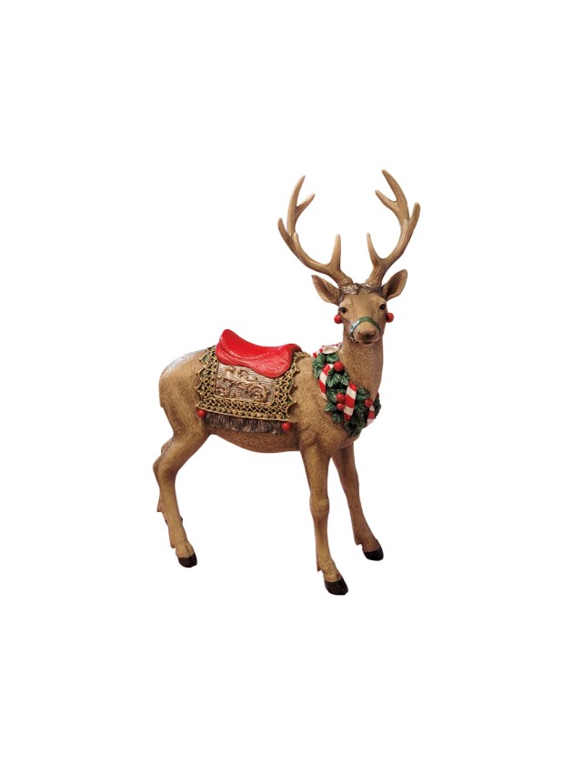 RENNE DU PERE NOEL RESINE 30.5CM X 14CM X 40CM