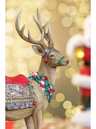 RENNE DU PERE NOEL RESINE 30.5CM X 14CM X 40CM