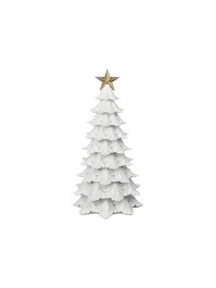 SAPIN BLANC RESINE AVEC ETOILE DOREE PM DIA 18.8CM X 38.2CM