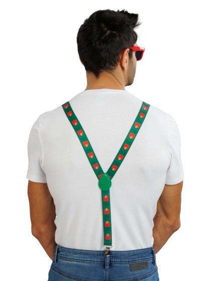 PORTUGAL SUPPORTER 3PCS SET SUSPENDERS 2.5CM X 0.5CM X 100CM BOW TIE 13CM X 1.5CM X 7CM GLASSES 14.5CM X 4.5CM