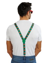 PORTUGAL SUPPORTER 3PCS SET SUSPENDERS 2.5CM X 0.5CM X 100CM BOW TIE 13CM X 1.5CM X 7CM GLASSES 14.5CM X 4.5CM