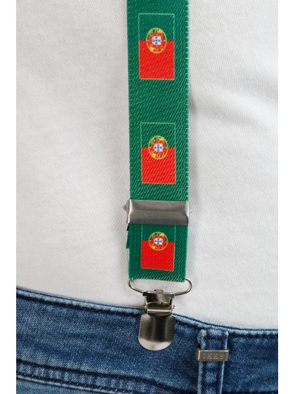 PORTUGAL SUPPORTER 3PCS SET SUSPENDERS 2.5CM X 0.5CM X 100CM BOW TIE 13CM X 1.5CM X 7CM GLASSES 14.5CM X 4.5CM