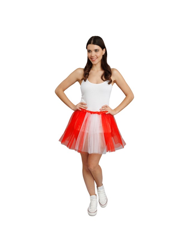 TUTU SUPPORTER BLANC ET ROUGE TU - 39CM