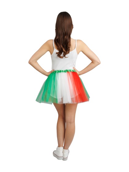 GREEN WHITE RED SUPPORTER TUTU ONE SIZE - 39CM