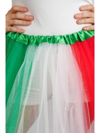 GREEN WHITE RED SUPPORTER TUTU ONE SIZE - 39CM