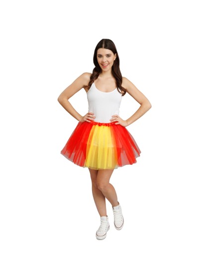 TUTU FAN ROT UND GELB Einheitsgröße - 39CM