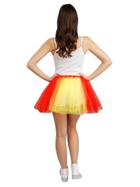 TUTU FAN ROT UND GELB Einheitsgröße - 39CM