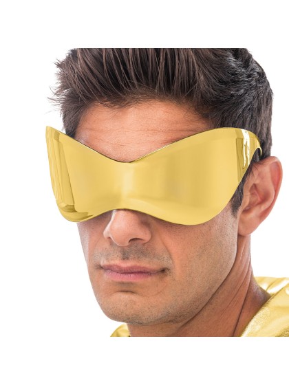 RIMLESS MASK GLASSES WITH GOLDEN MIRROR EFFECT LENSES 15CM X 16CM X 7.5CM