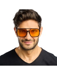 LUNETTES RETRO VERRE ORANGE 14.5CM X 14.5CM X 6CM
