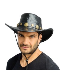 CHAPEAU DE COWBOY EFFET CROCO NOIR TU