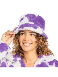BOB FOURRURE IMPRIME VACHE LILAS ET BLANC TU