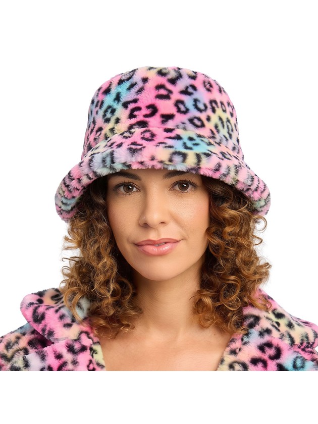 BOB FOURRURE IMPRIME LEOPARD MULTICOLORE TU
