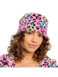 BANDEAU FOURRURE IMPRIME LEOPARD MULTICOLORE TU