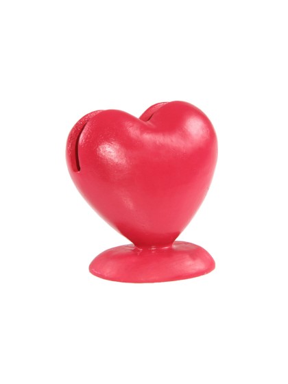 8 PORTE CARTES COEUR RESINE  FUCHSIA 5CM