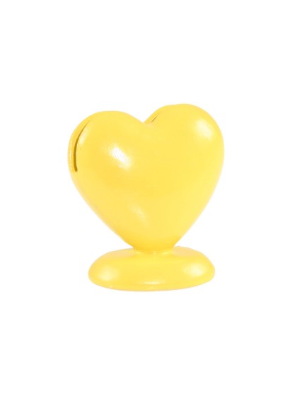 8 PORTE CARTES COEUR RESINE  JAUNE 5CM