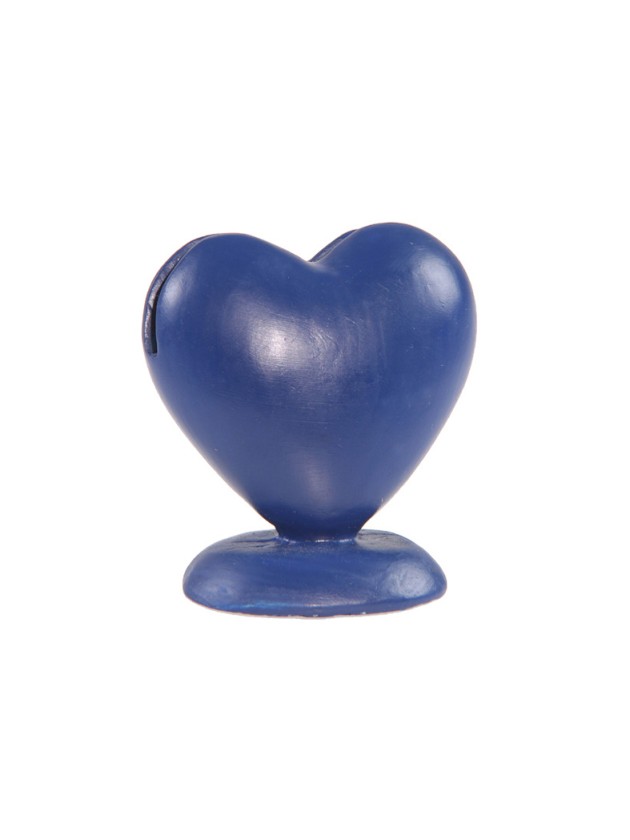 8 DANKKARTENHALTER HERZ KUNSTHARZ BLAU 5CM