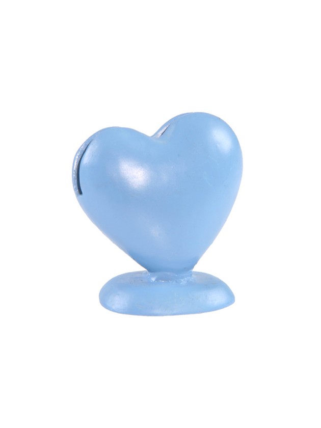 8 PORTE CARTES COEUR RESINE BLEU CIEL 5CM