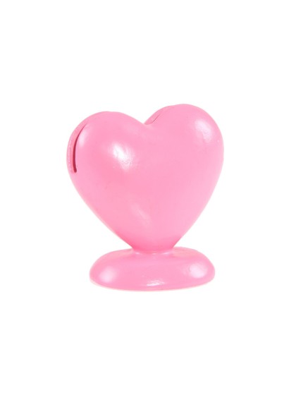 8 PORTE CARTES COEUR RESINE  ROSE PASTEL 5CM
