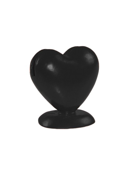 8 DANKKARTENHALTER HERZ KUNSTHARZ SCHWARZ 5CM 
