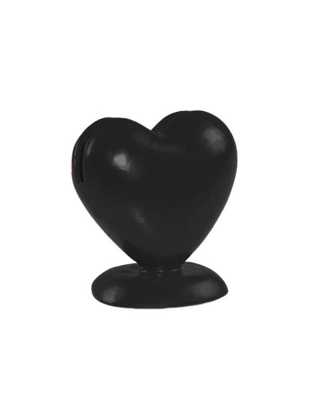 8 PORTE CARTES COEUR RESINE NOIR 5CM 