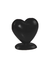 8 PORTE CARTES COEUR RESINE NOIR 5CM 