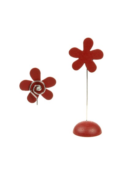 BOITE 8 PORTE CARTES FLEURS SUR TIGE AV AIMANT  BORDEAUX 11CM