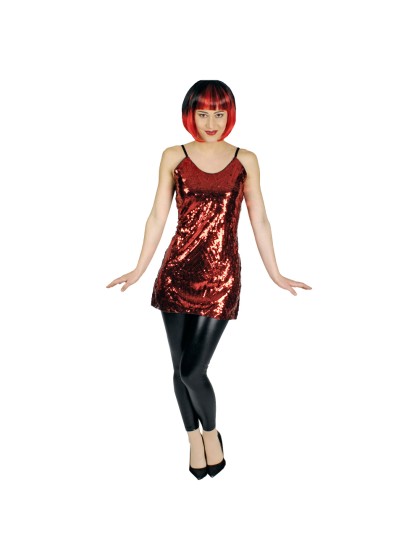 TUNIQUE SEQUINS ROUGE XS