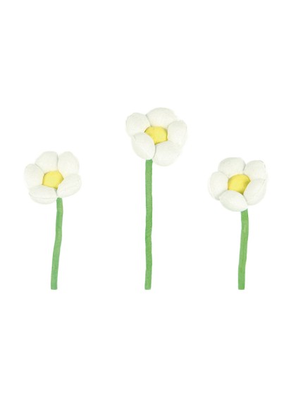 BLUME AUF STIEL SCHAUM WEISS  6,5X50CM