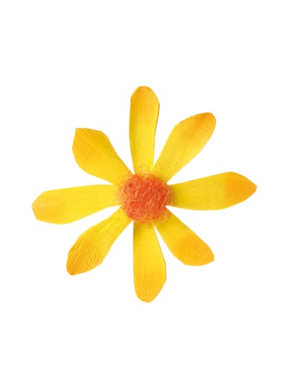 FLEUR BOIS A SUSP JAUNE PM  20CM