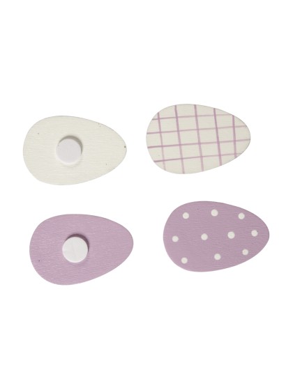 SET OF 10 LAVENDER ADHESIVE EGGS 4CM 
