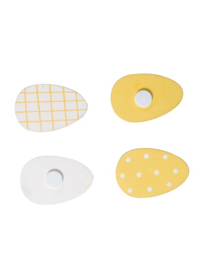 LOT 10 OEUFS ADHESIFS JAUNE 4CM