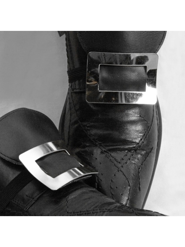 BOUCLES DE CHAUSSURES METAL ARGENTEES 