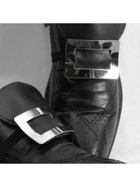 SCHNALLES AUS SCHUHE METALL SILBER 