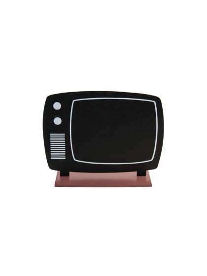 TISCHDEKORATION SCHIEFERTAFEL TELEVISION 20CMX15CM