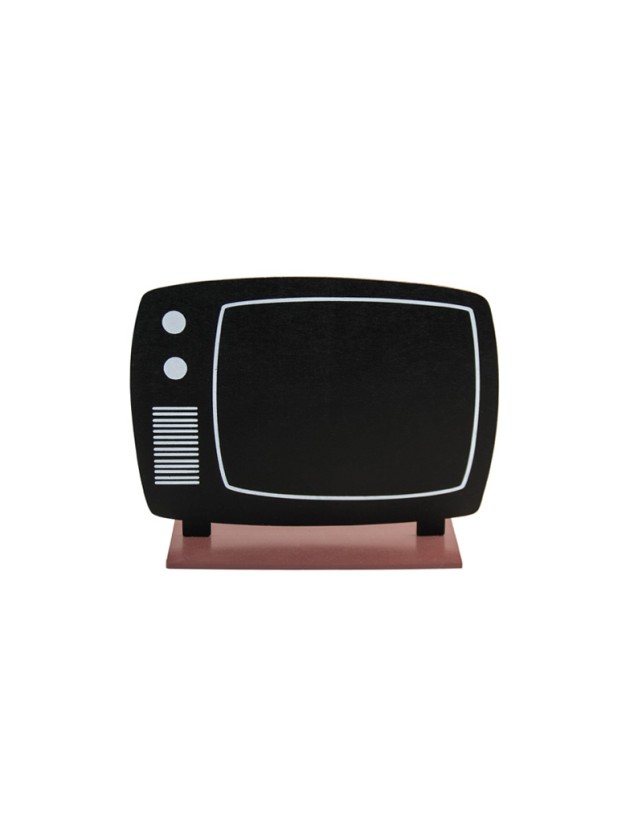 TISCHDEKORATION SCHIEFERTAFEL TELEVISION 20CMX15CM