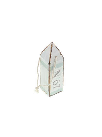 FLOTTEUR BOIS A SUSP BLANC BLEU CIEL 12CM