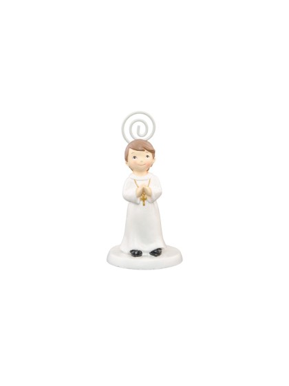 POLYRESIN COMMUNION BOY TABLE PLACE CARD HOLDER 5.5CM X 5.5CM X 10.5CM