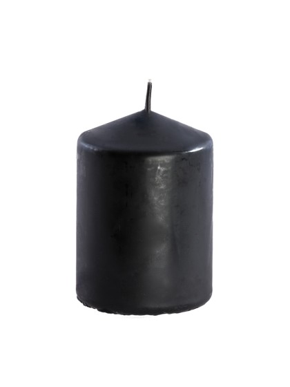 BLACK PILLAR CANDLE 6CM X 10CM