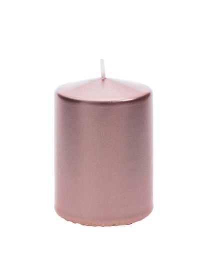 BOUGIE CYL OR ROSE METAL 6CM X 10CM