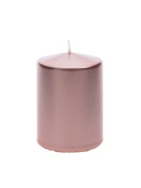 BOUGIE CYL OR ROSE METAL 6CM X 10CM