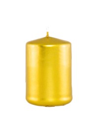 METALLIC GOLD PILLAR CANDLE 6CM X 10CM