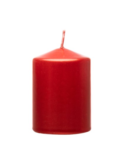 BOUGIE CYL ROUGE METAL 6CM X 10CM
