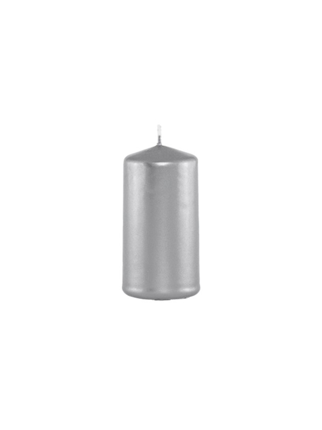 BOUGIE CYL ARGENT METAL 4CM X 6CM