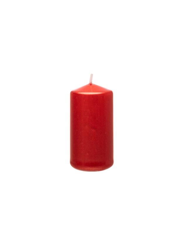 METALLIC RED PILLAR CANDLE 4CM X 6CM