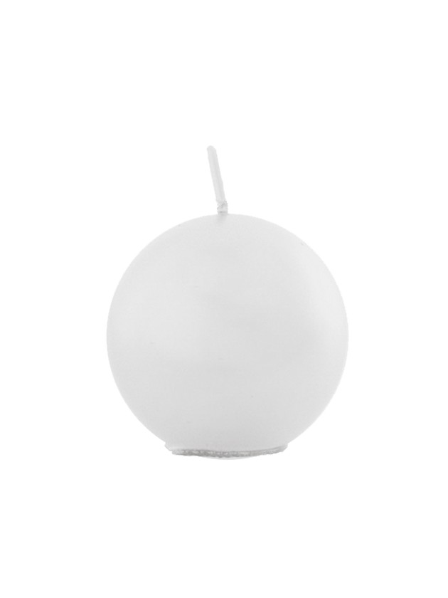 WHITE BALL CANDLE DIA 6CM