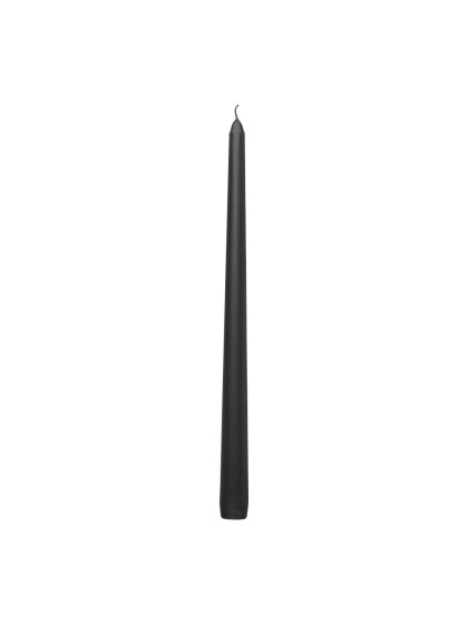 SET OF 2 BLACK TAPER CANDLES 30CM