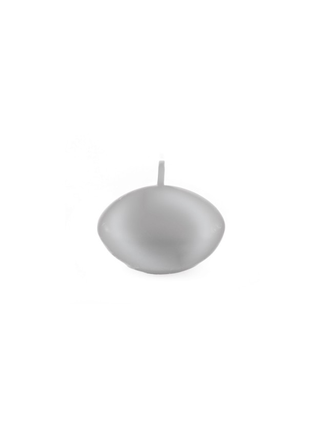 SET OF 6 METALLIC SILVER FLOATING CANDLES DIA 4.7CM