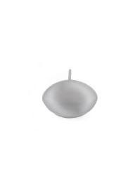 SET OF 6 METALLIC SILVER FLOATING CANDLES DIA 4.7CM